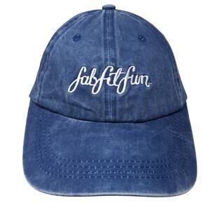 Fab Fit Fun Slideback Baseball Cap Blue One Size Adjustable Embroidered Cotton